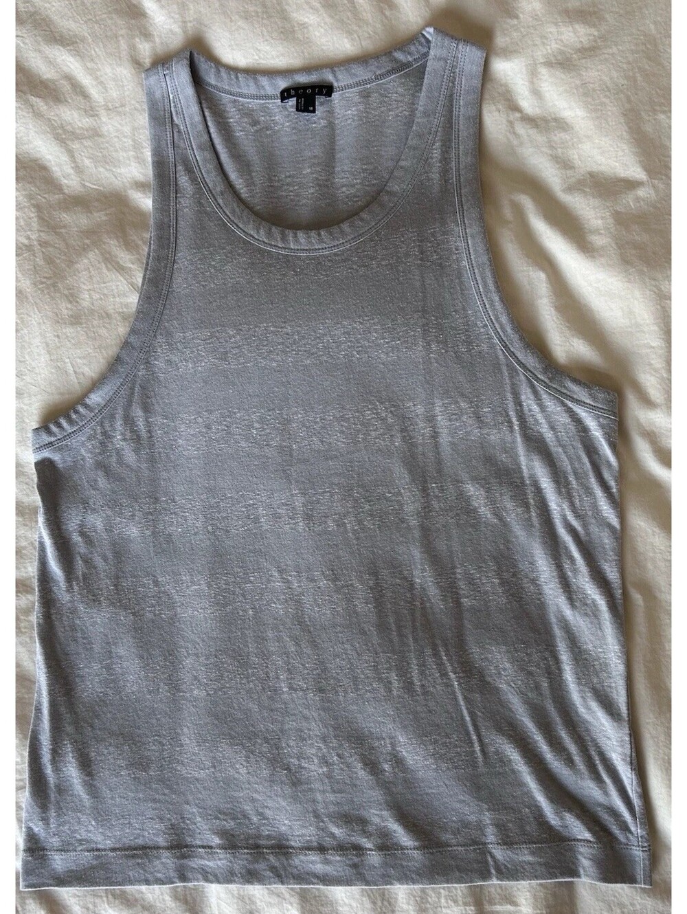 Men’s Theory Tank Top - Medium Gray Sleeveless Cotton Blend Minimalist